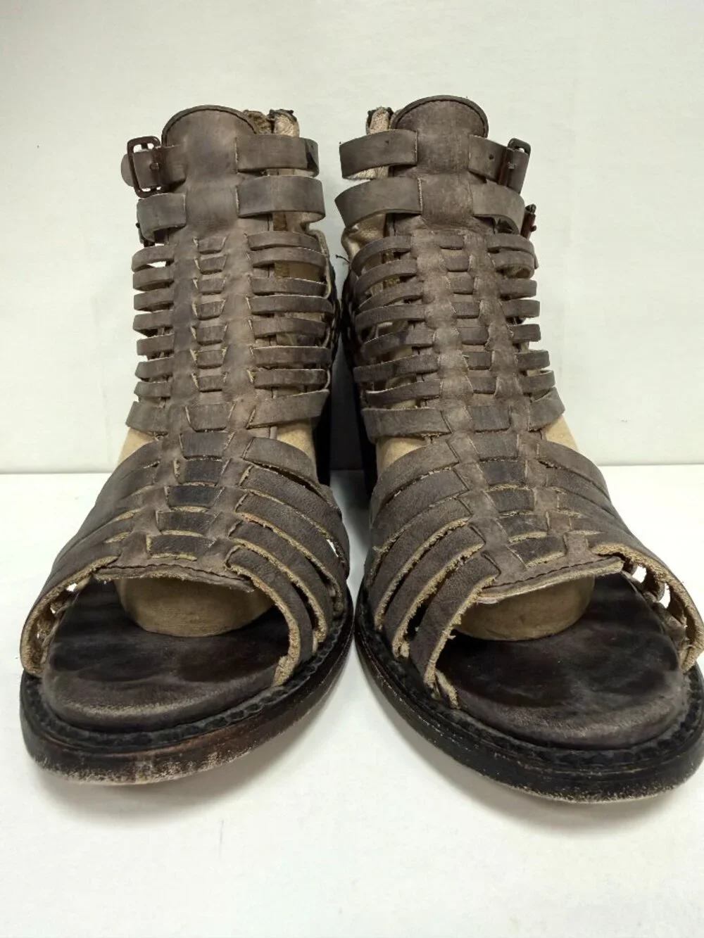 Freebird Todum Distressed Leather Wedge Sandal